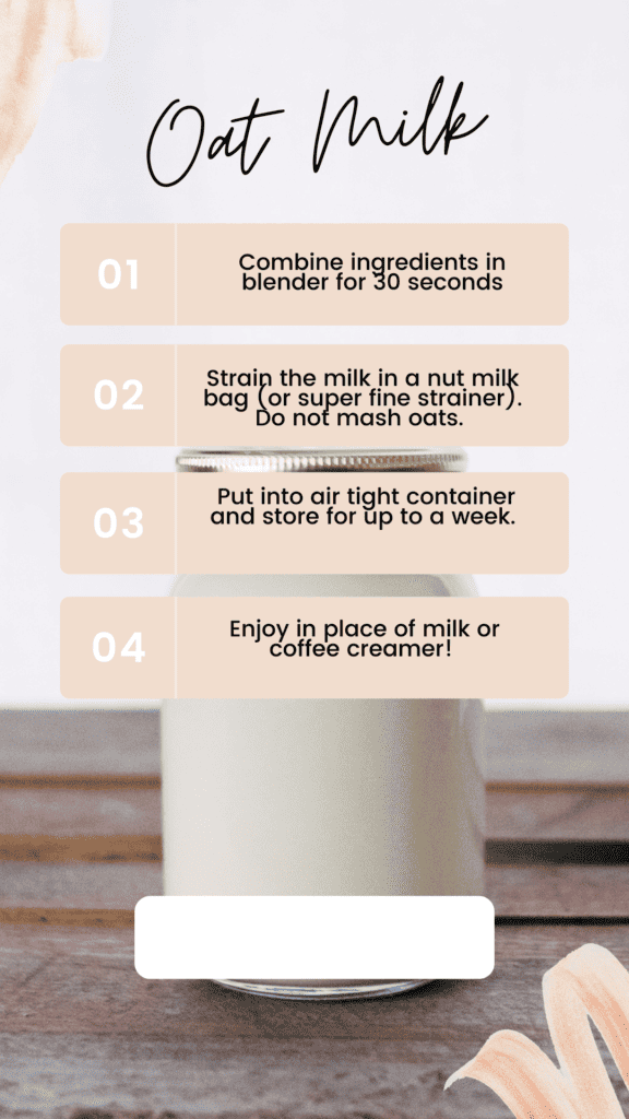 oat milk directions dairy free