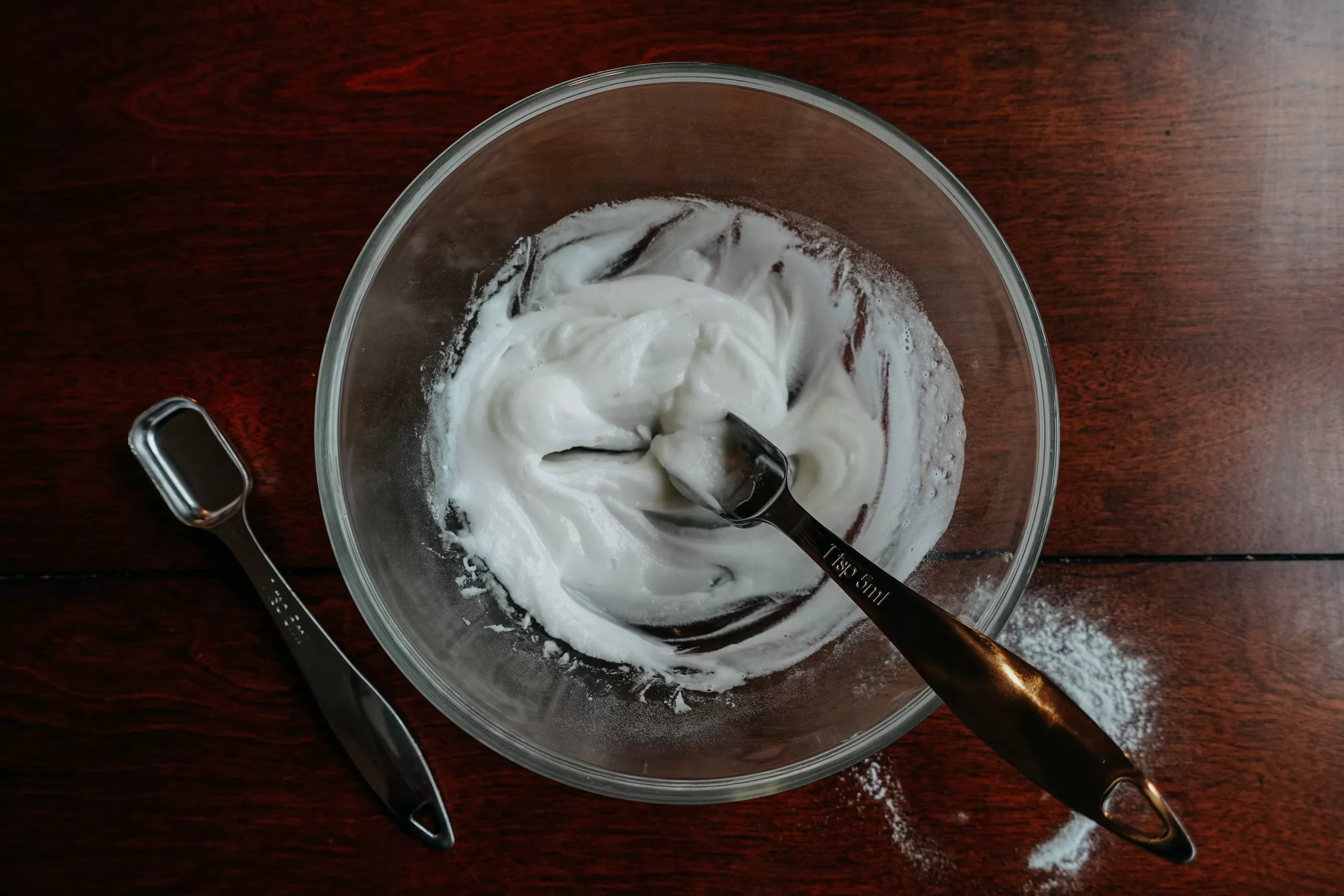 bowl stirring diy gentle surface scrub with baking soda