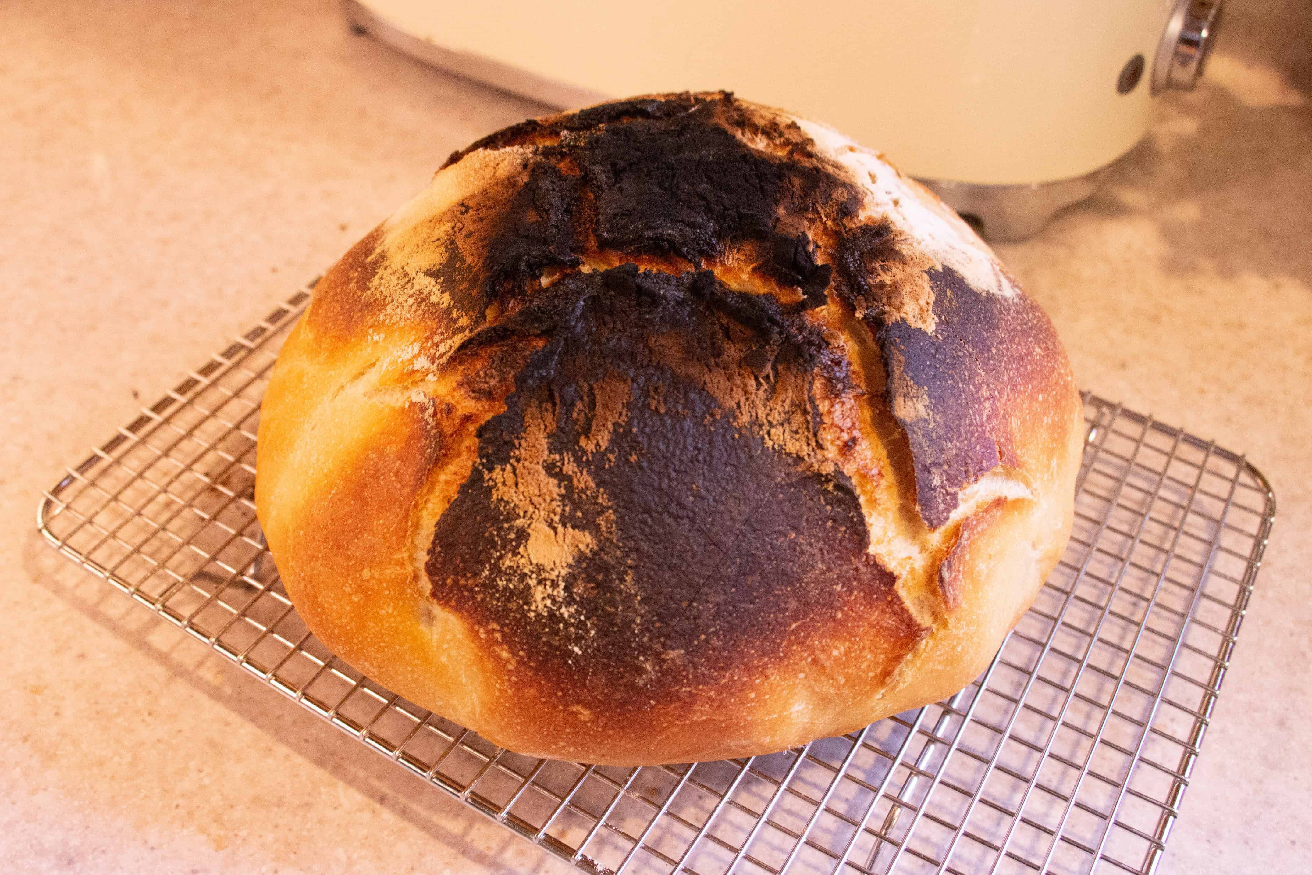 burnt sourdough bread