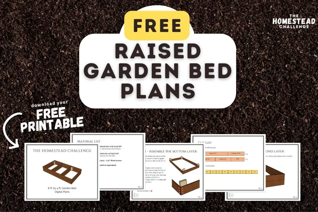 graphic of garden bed plan printable
