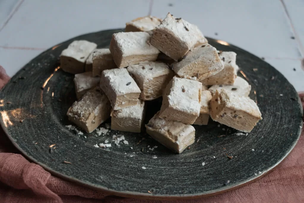 plate of homemade marshmallows