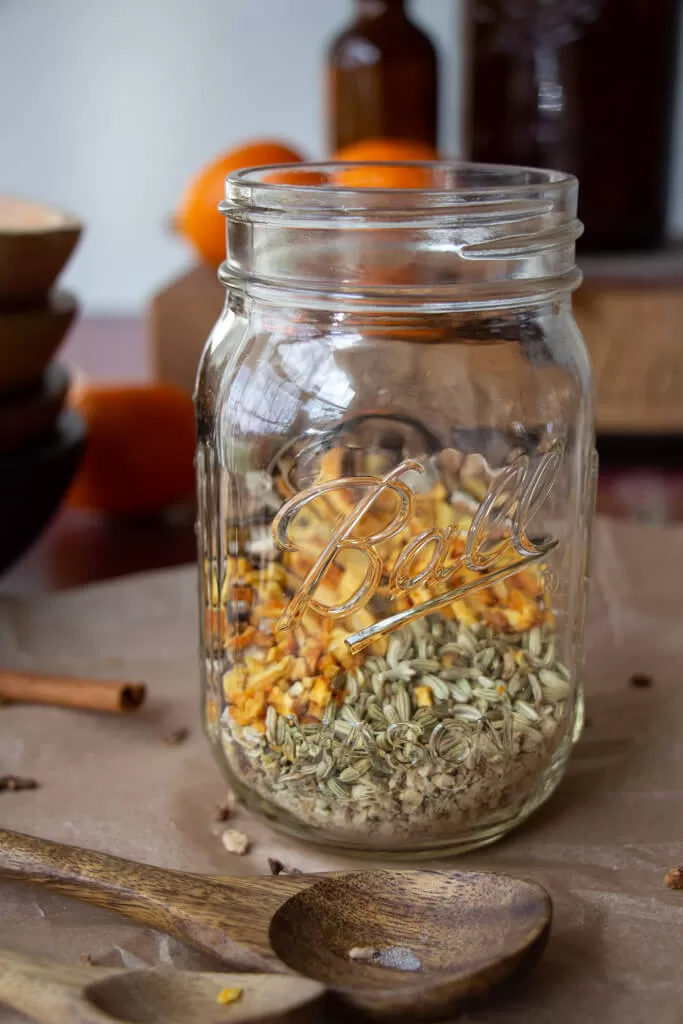herbs in jar