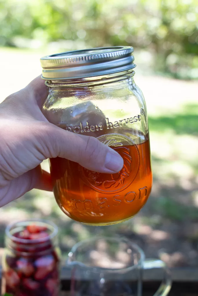 local honey in mason jar