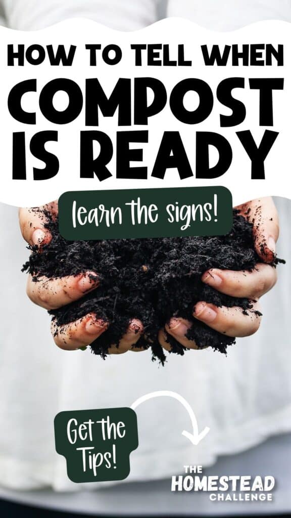 pin text: how to tell when compost is ready- learn the signs!