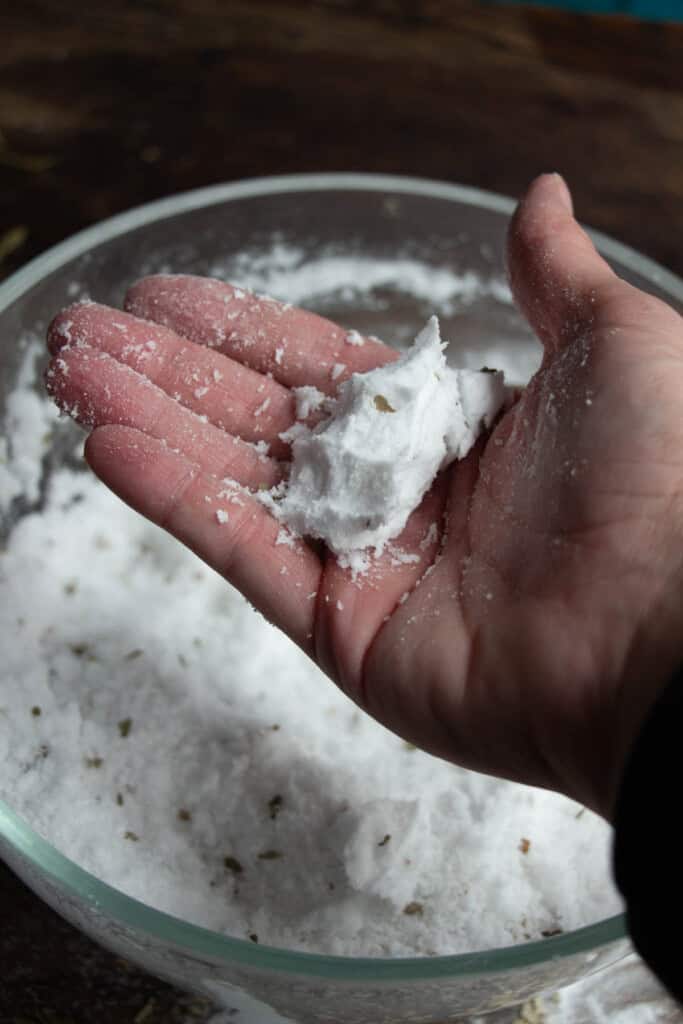 Bad Shower Steamer clumped into hand- too much moisture